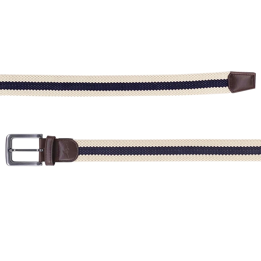 Boston Scott Golf Performance Flex Belt (Off-White / Navy) *NWT